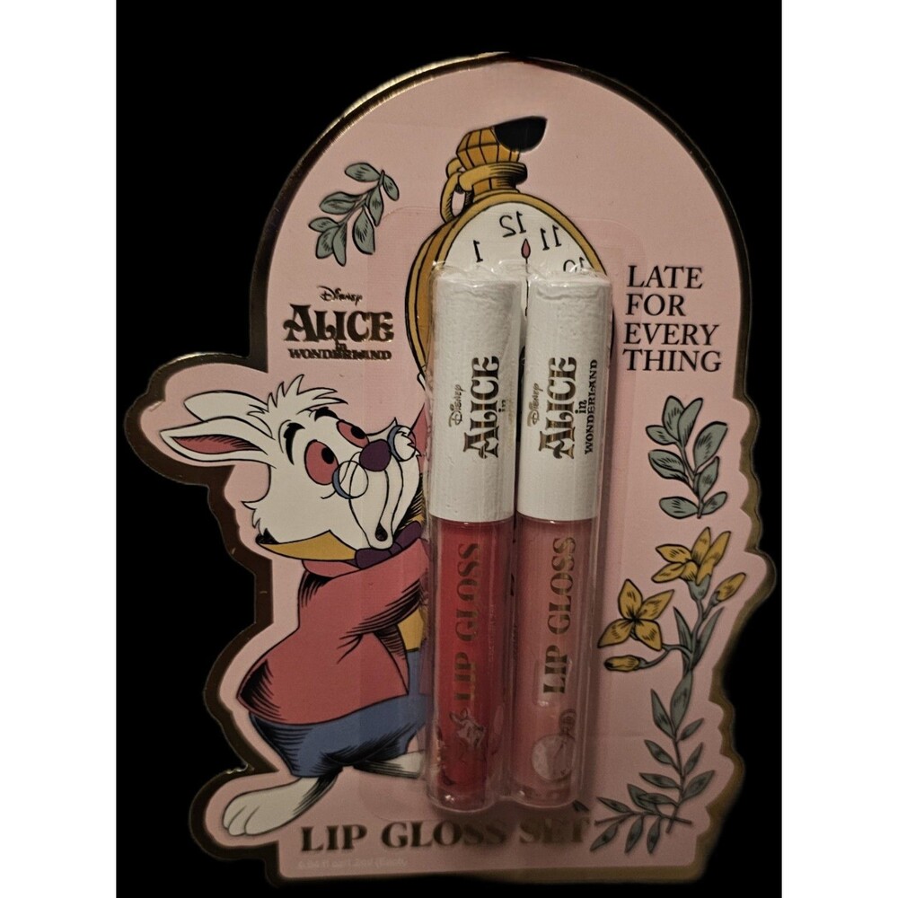 NEW~DISNEY Alice In Wonderland/Rabbit 2 Pack Lip Balm Gloss NwT